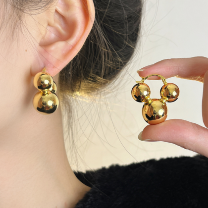Mouse Shaped Golden Earrings